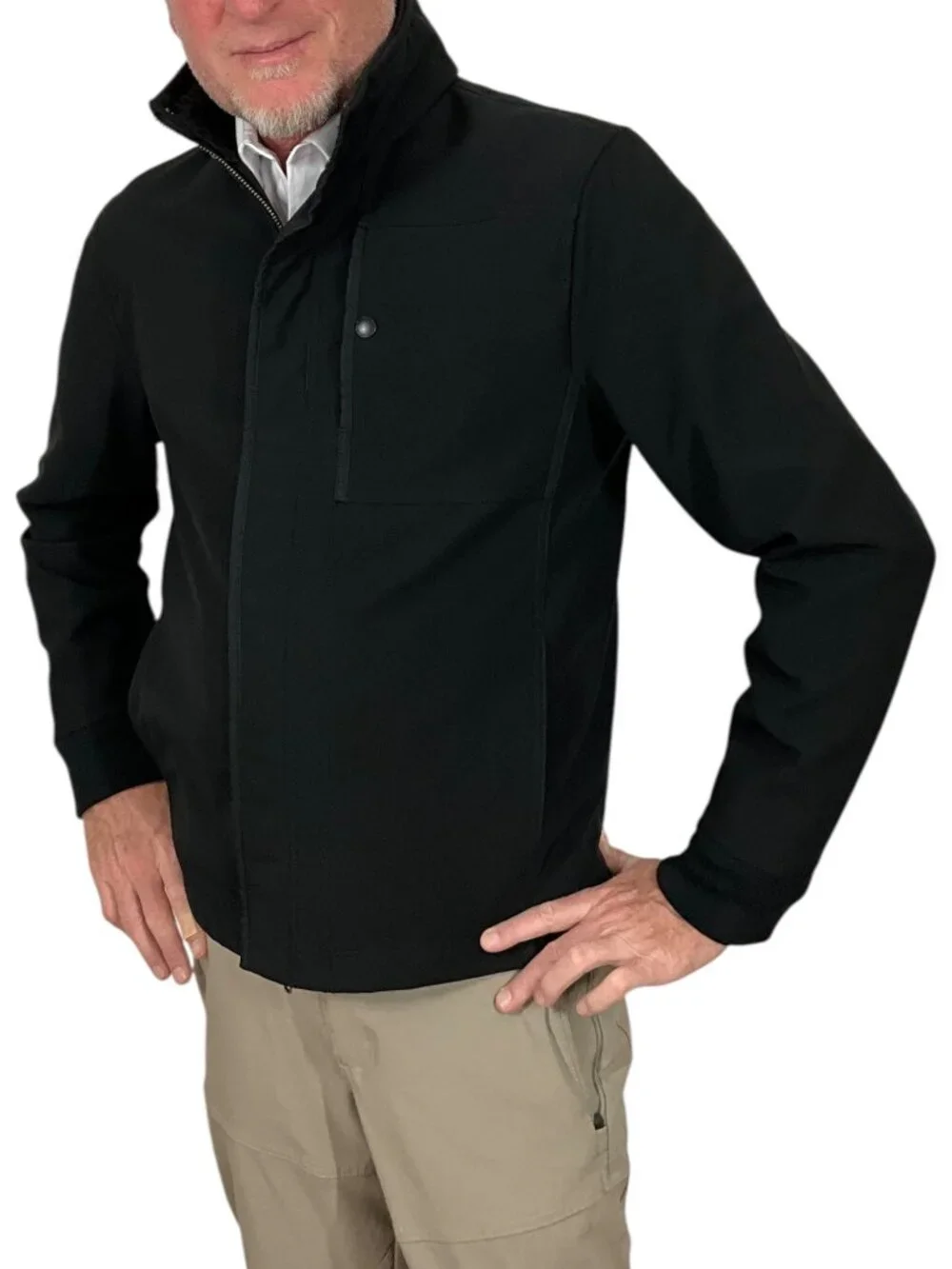 Banana Republic Softshell Jacket S Black Mockneck Preppy Fall Fashion